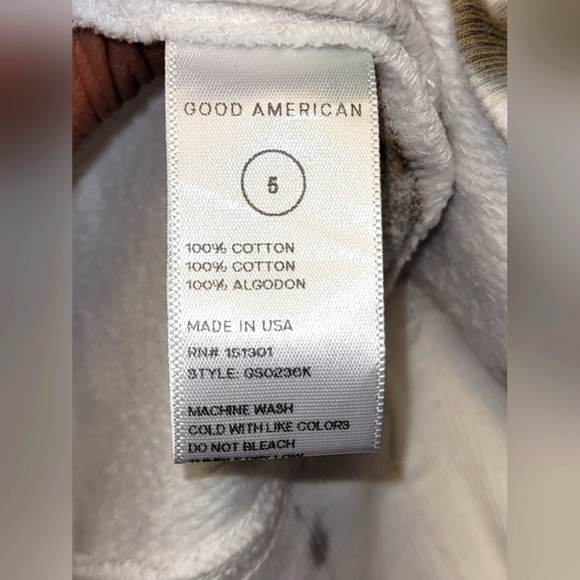 GOOD AMERICAN Tie-dyed Army Green cotton-fleece sweatshirt Size 5, 12 US - Picture 11 of 16